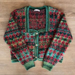 ZARA Jacquard Floral Knit Sweater